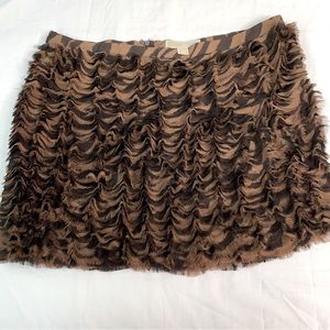 Michael Kors Women’s Tiered Ruffled Leopard Animal Print Mini Skirt Size 12